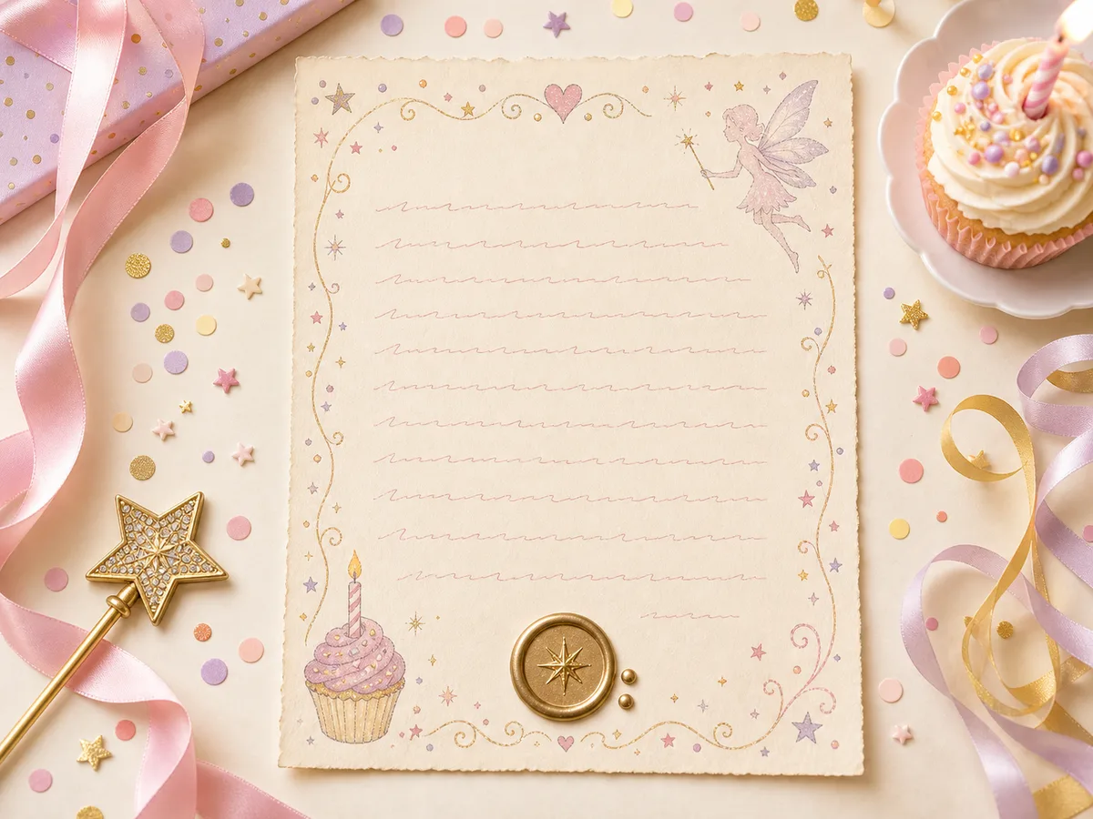 Birthday Fairy letter example preview