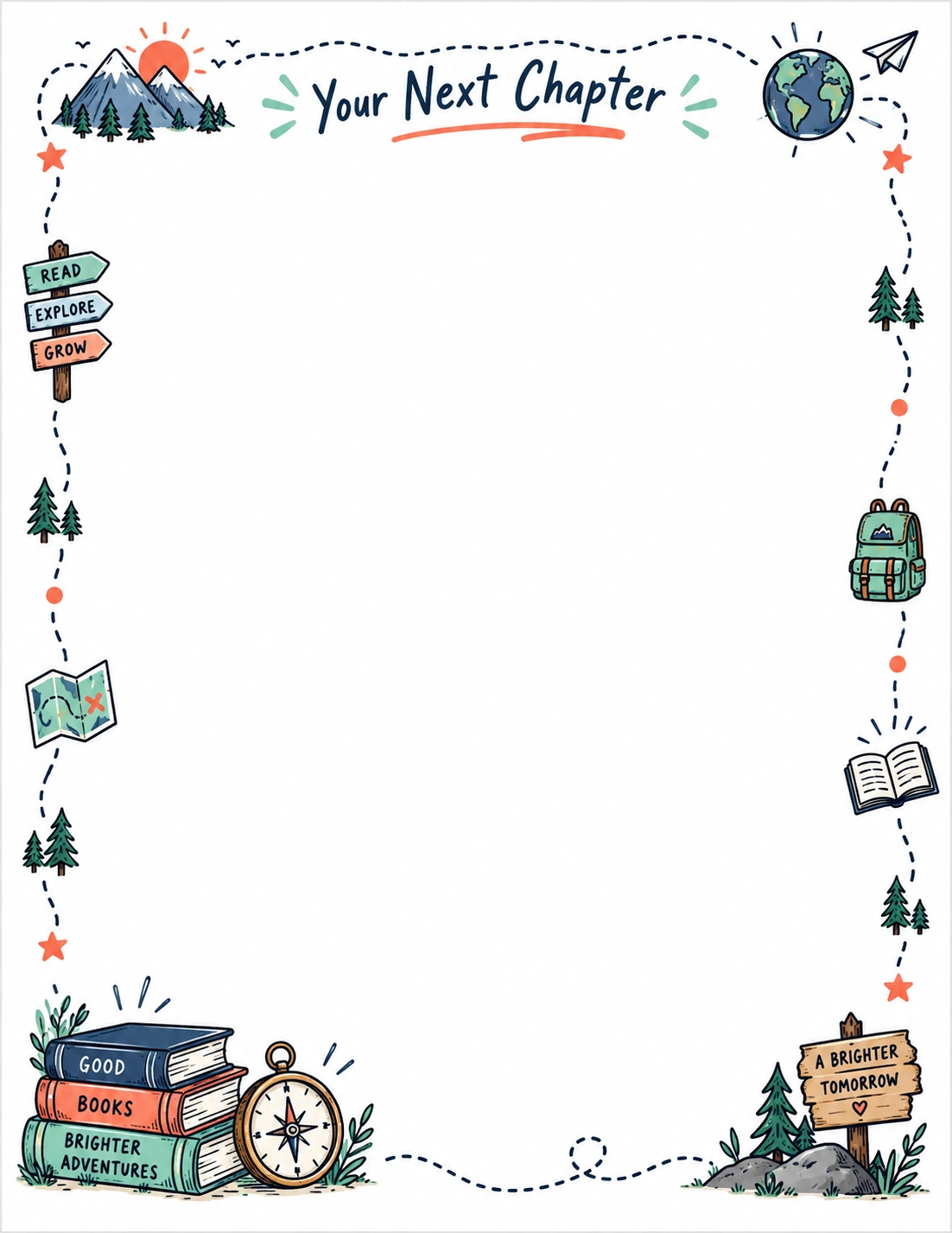 Book Explorer — Back to School Letter template