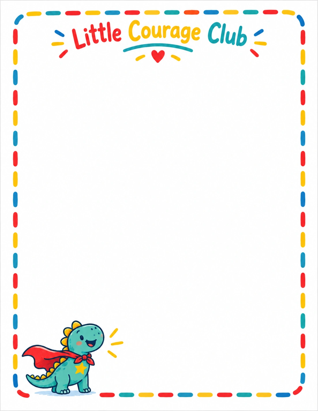 Little Courage Club β Bravery & Big Feelings Letter template