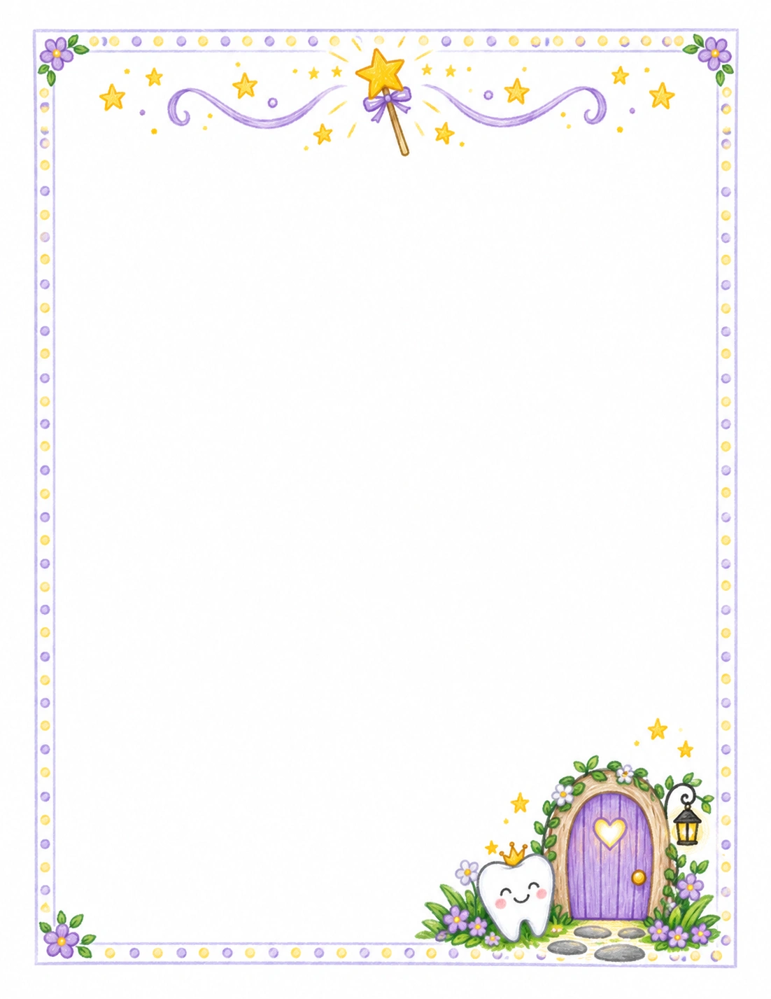 The Tiny Fairy Door — Tooth Fairy Letter template