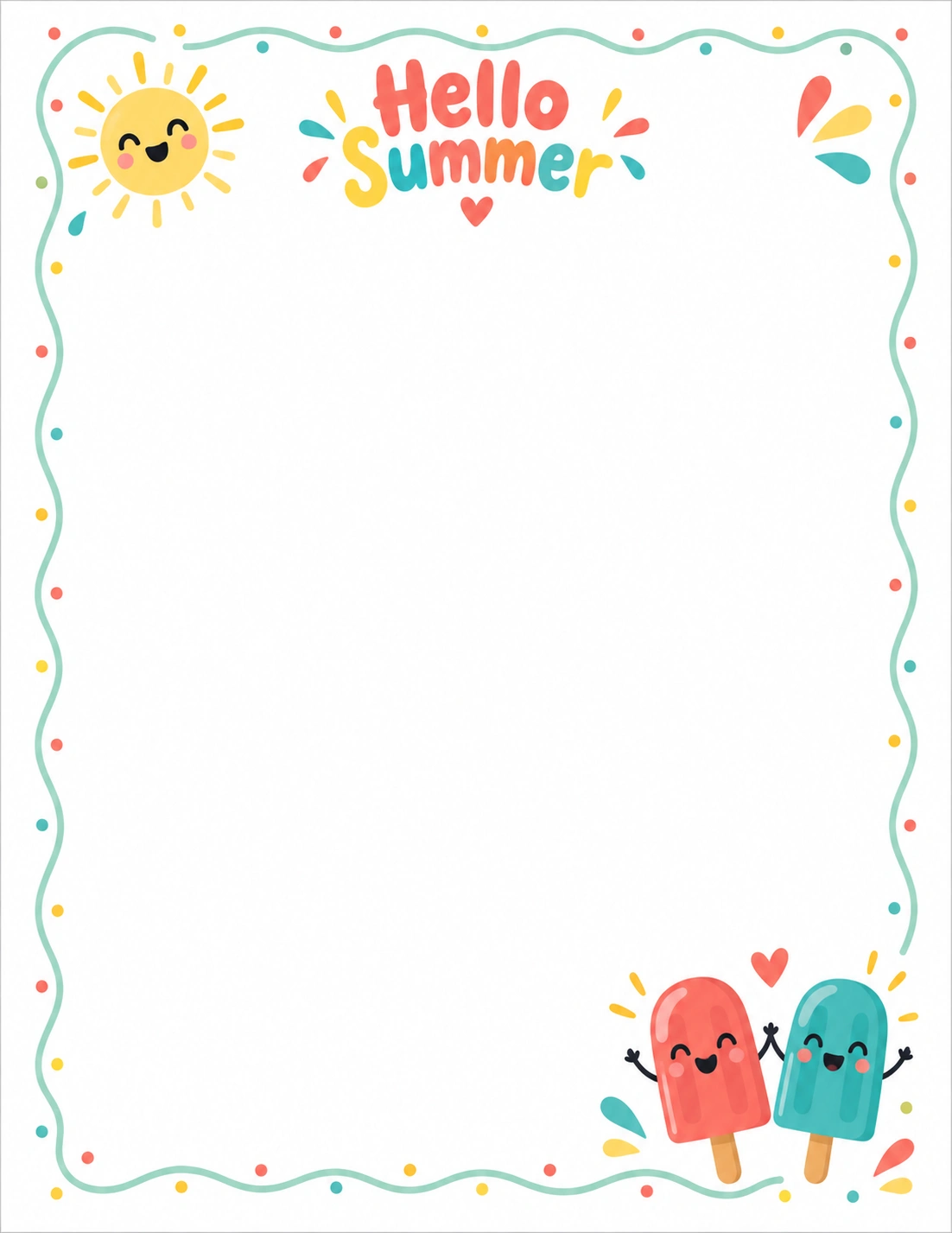 Popsicle Party — End of Year Letter template