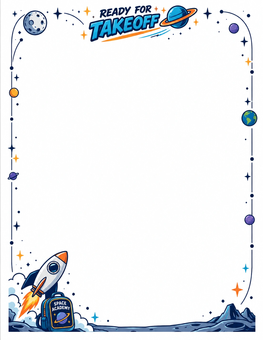 Space Academy — Back to School Letter template