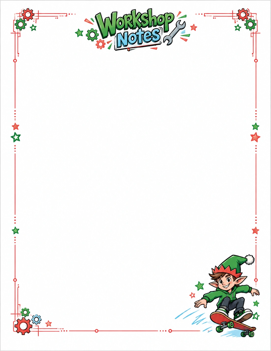 Workshop Notes — Elf Letter template