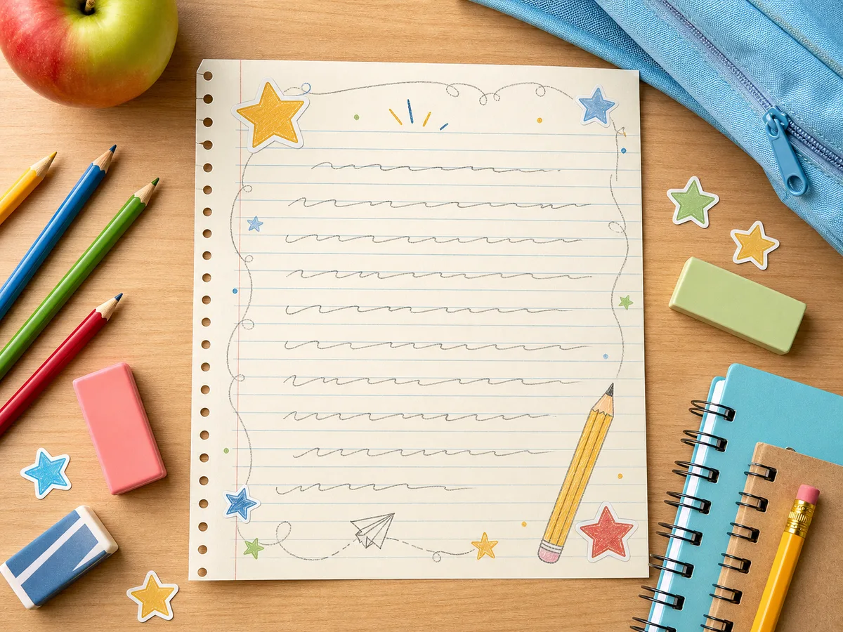 Example printable letter on decorative letterhead